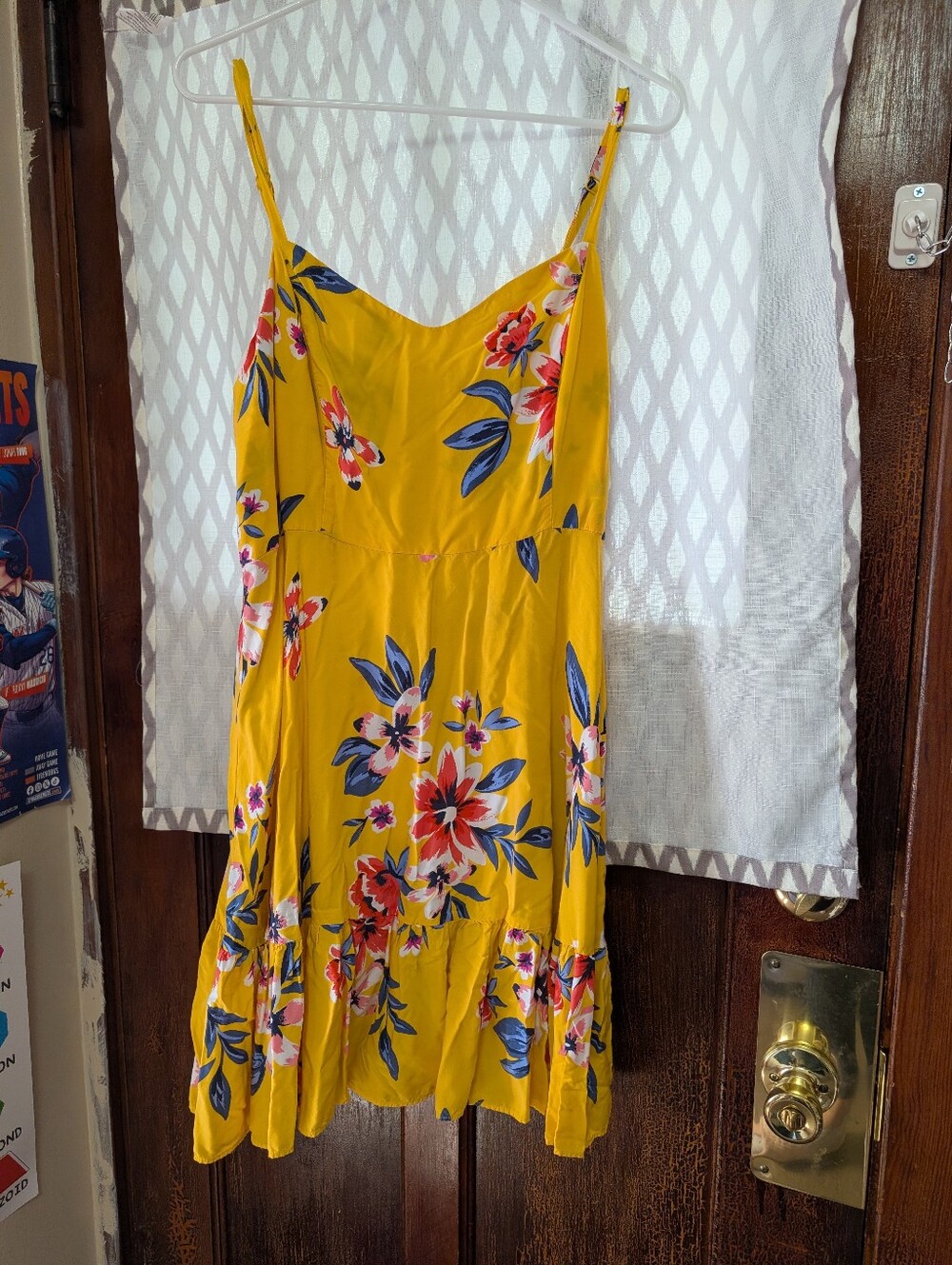 Old Navy Yellow Floral Spaghetti-Strap Mini Dress